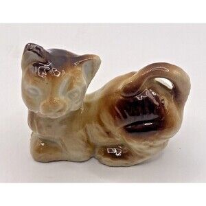 Vintage Ceramic Porcelain Cat Miniature Figurine